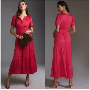 Anthropologie Red Maxi Dress